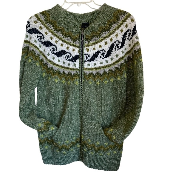 Otavalo Native American Wool, full zip Sweater. Size Medium- see measurements. - Picture 5 of 10